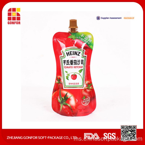 Pembungkusan Sos Chilli Spouted Stand Up Pouch